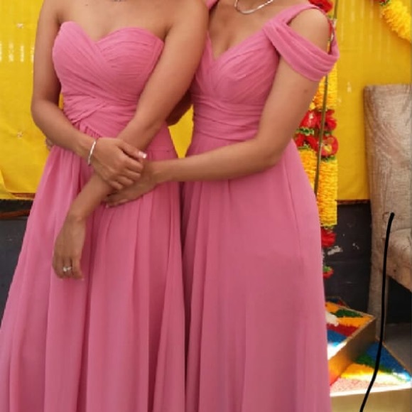 Long blush bridesmaid or wedding gown - Picture 5 of 5